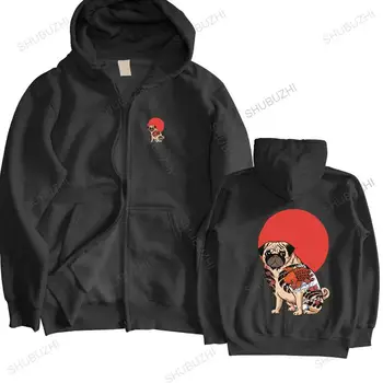 moški jesenski majica črno kapuco Yakuza Pug hoodies priložnostne vrhovi toplo hoodies večji velikosti