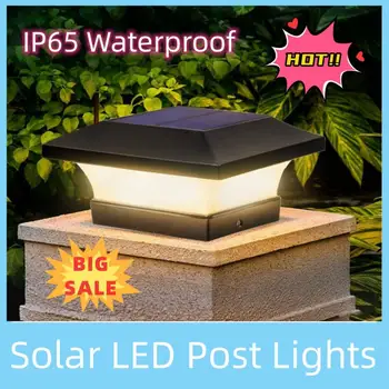 Solarna LED Luči Post Solar Powered Ograjo, Vrata Street Light IP65 Vodotesen Kvadratnih Stolpec luči za Vrt Dekoracijo Posledic Lučka