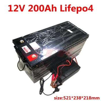 Polnilna anti-voda 12.8 V Lifepo4 12V 200AH BMS litijeve baterije za Solarni sistem inverter+20A Polnilnik