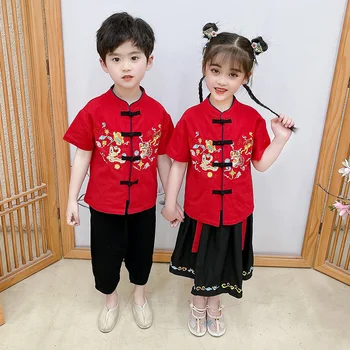 Otrok Tradicionalni Kitajski Kostum, Republike Kitajske Slog, 1. junija Uspešnosti Kostum, Fantje in Dekleta, Študenti Reciting