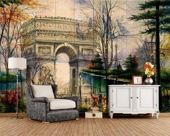 Ozadje po meri velikih krajine dreves, spalnica, dnevna soba dekoracijo naslikal TV kavču v ozadju stene 3d ozadje