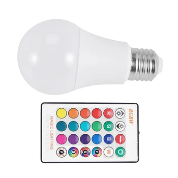E27 Smart kontrolna Lučka Led RGB Svetloba, možnost zatemnitve 7W RGBW Led Lučka Pisane Menjava Žarnice Led Lampada RGBW Beli Dekor Doma