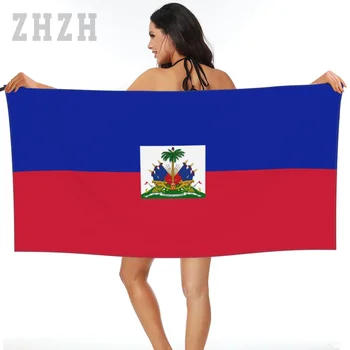 Več Design frotir Haiti Zastavo, Grb Quick dry Mikrovlaken, ki Absorbira Mehko Vodo Dihanje Plaži, Plavanje Kopalnica